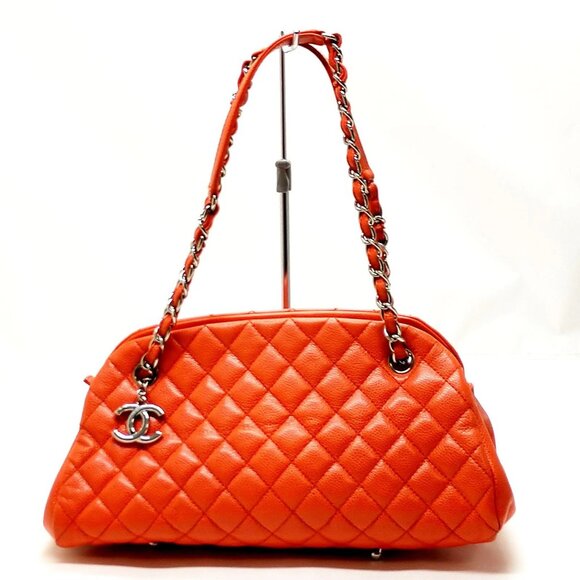 Chanel Shoulder Bag Orange CaviarSkin 926-083025 - Picture 1 of 13